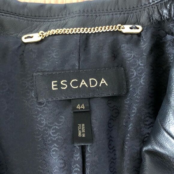 ESCADA Luxury Lamb Nappa Lammnappa Black Leather Jacket - Picture 4 of 10